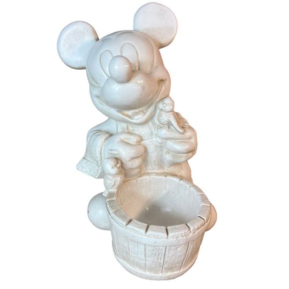 Disney Other - 1997 Disney Mickey Mouse Garden Planter Bird Feeder #830 11” Statue Holding Bird